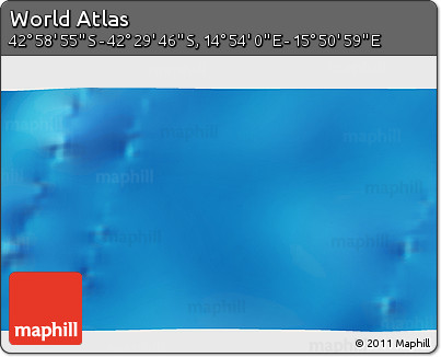 Physical 3D Map of the Area around 42° 44' 20" S, 15° 22' 30" E