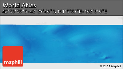 Physical Panoramic Map of the Area around 42° 44' 20" S, 161° 34' 29" E