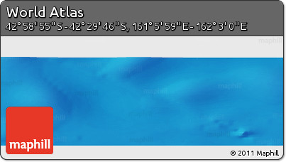 Physical Panoramic Map of the Area around 42° 44' 20" S, 161° 34' 29" E