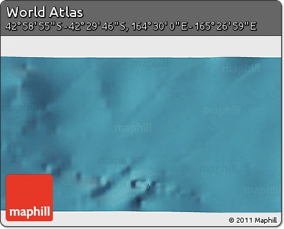 Satellite 3D Map of the Area around 42° 44' 20" S, 164° 58' 29" E