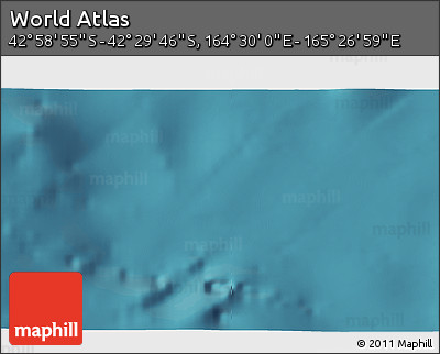 Satellite 3D Map of the Area around 42° 44' 20" S, 164° 58' 29" E