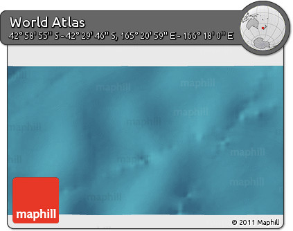 Satellite 3D Map of the Area around 42° 44' 20" S, 165° 49' 29" E