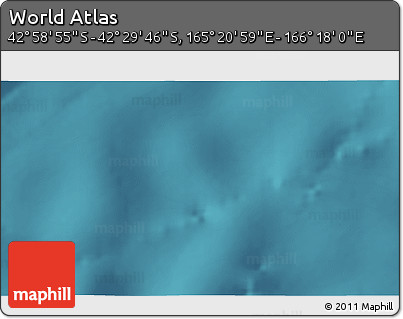 Satellite 3D Map of the Area around 42° 44' 20" S, 165° 49' 29" E