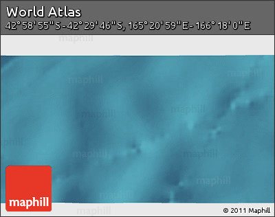 Satellite 3D Map of the Area around 42° 44' 20" S, 165° 49' 29" E