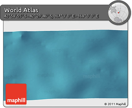 Satellite 3D Map of the Area around 42° 44' 20" S, 167° 31' 30" E