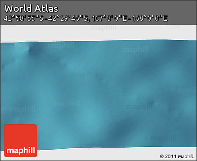 Satellite 3D Map of the Area around 42° 44' 20" S, 167° 31' 30" E