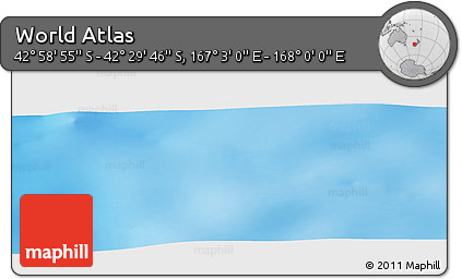 Physical Panoramic Map of the Area around 42° 44' 20" S, 167° 31' 30" E
