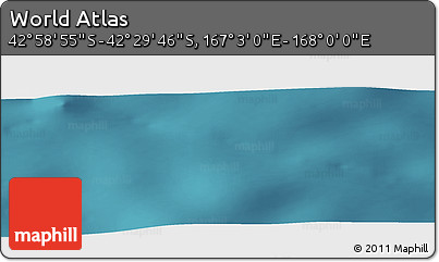 Satellite Panoramic Map of the Area around 42° 44' 20" S, 167° 31' 30" E