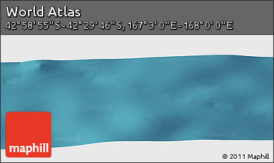 Satellite Panoramic Map of the Area around 42° 44' 20" S, 167° 31' 30" E