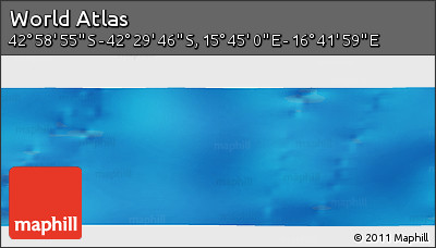 Physical Panoramic Map of the Area around 42° 44' 20" S, 16° 13' 30" E