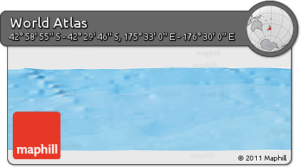 Political Panoramic Map of the Area around 42° 44' 20" S, 176° 1' 30" E