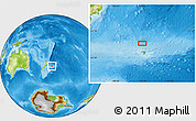 Physical Location Map of the area around 42° 44' 20" S, 176° 43' 29" W