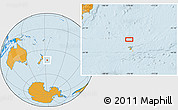 Political Location Map of the area around 42° 44' 20" S, 176° 43' 29" W
