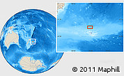 Shaded Relief Location Map of the area around 42° 44' 20" S, 176° 43' 29" W