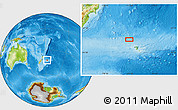 Physical Location Map of the area around 42° 44' 20" S, 177° 34' 29" W