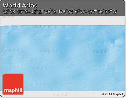 Physical 3D Map of the Area around 42° 44' 20" S, 178° 25' 30" W