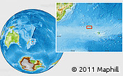 Physical Location Map of the area around 42° 44' 20" S, 178° 25' 30" W