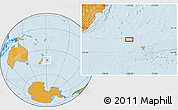 Political Location Map of the area around 42° 44' 20" S, 178° 25' 30" W