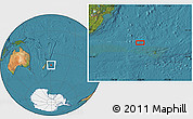 Satellite Location Map of the area around 42° 44' 20" S, 178° 25' 30" W