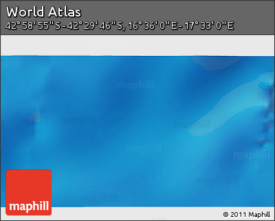 Physical 3D Map of the Area around 42° 44' 20" S, 17° 4' 30" E