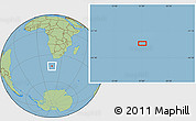 Savanna Style Location Map of the area around 42° 44' 20" S, 17° 4' 30" E