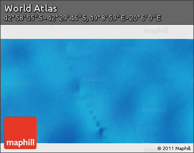 Physical 3D Map of the Area around 42° 44' 20" S, 19° 37' 30" E