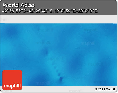 Physical 3D Map of the Area around 42° 44' 20" S, 19° 37' 30" E