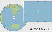 Savanna Style Location Map of the area around 42° 44' 20" S, 19° 37' 30" E
