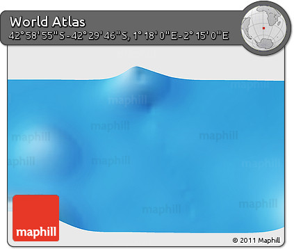 Physical 3D Map of the Area around 42° 44' 20" S, 1° 46' 29" E
