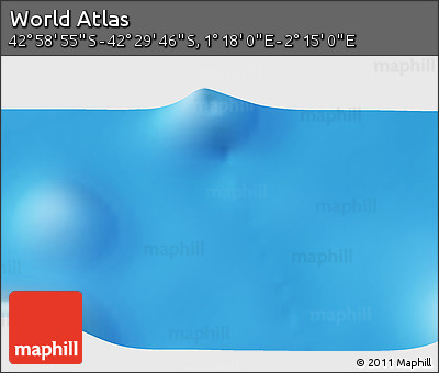 Physical 3D Map of the Area around 42° 44' 20" S, 1° 46' 29" E