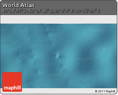Satellite 3D Map of the Area around 42° 44' 20" S, 20° 28' 30" E