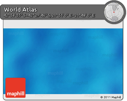 Shaded Relief 3D Map of the Area around 42° 44' 20" S, 21° 19' 30" E