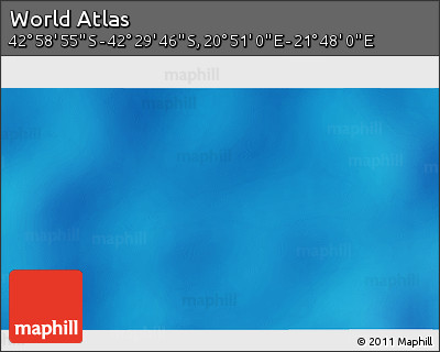 Shaded Relief 3D Map of the Area around 42° 44' 20" S, 21° 19' 30" E