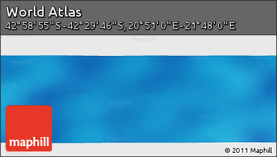 Physical Panoramic Map of the Area around 42° 44' 20" S, 21° 19' 30" E