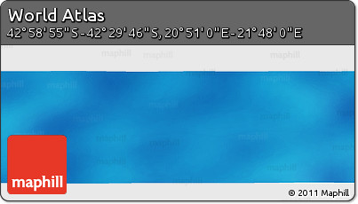 Physical Panoramic Map of the Area around 42° 44' 20" S, 21° 19' 30" E