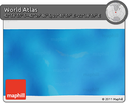 Physical 3D Map of the Area around 42° 44' 20" S, 22° 10' 29" E