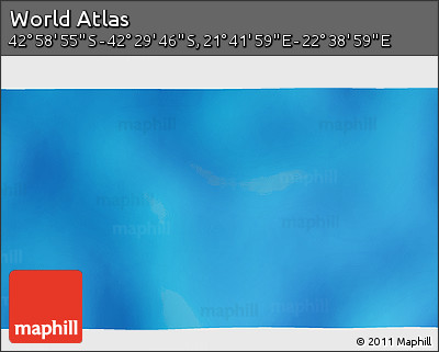 Physical 3D Map of the Area around 42° 44' 20" S, 22° 10' 29" E
