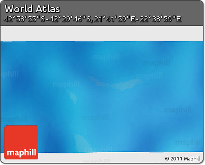 Physical 3D Map of the Area around 42° 44' 20" S, 22° 10' 29" E