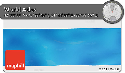 Physical Panoramic Map of the Area around 42° 44' 20" S, 22° 10' 29" E