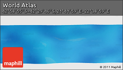 Physical Panoramic Map of the Area around 42° 44' 20" S, 22° 10' 29" E
