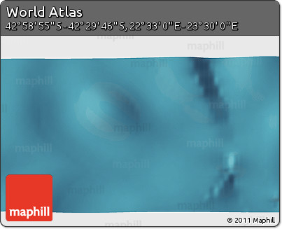 Satellite 3D Map of the Area around 42° 44' 20" S, 23° 1' 29" E