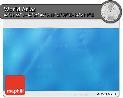 Physical 3D Map of the Area around 42° 44' 20" S, 23° 52' 30" E