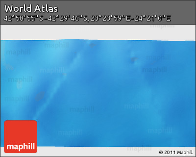 Physical 3D Map of the Area around 42° 44' 20" S, 23° 52' 30" E