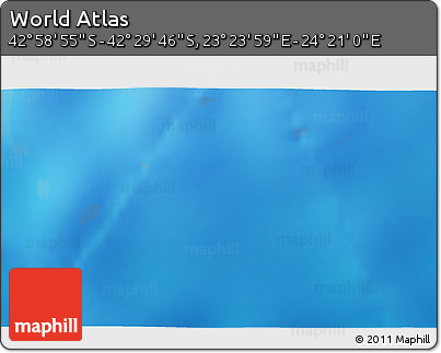 Physical 3D Map of the Area around 42° 44' 20" S, 23° 52' 30" E