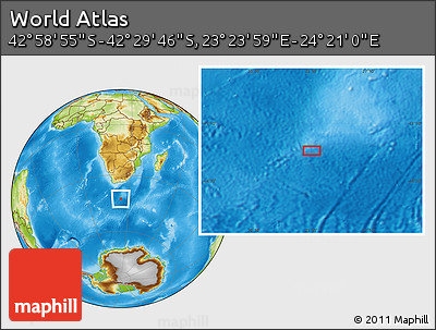 Physical Location Map of the Area around 42° 44' 20" S, 23° 52' 30" E