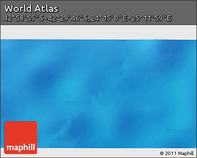 Physical 3D Map of the Area around 42° 44' 20" S, 24° 43' 30" E
