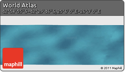 Satellite Panoramic Map of the Area around 42° 44' 20" S, 25° 34' 30" E
