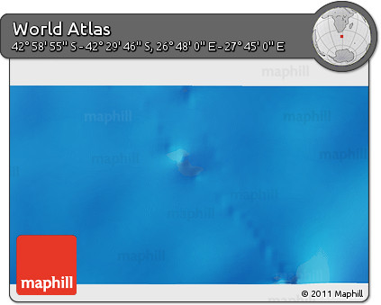 Shaded Relief 3D Map of the Area around 42° 44' 20" S, 27° 16' 29" E