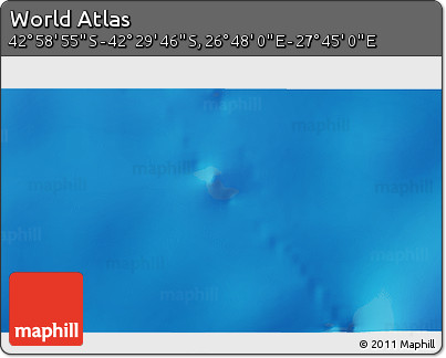 Shaded Relief 3D Map of the Area around 42° 44' 20" S, 27° 16' 29" E