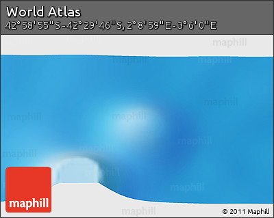 Physical 3D Map of the Area around 42° 44' 20" S, 2° 37' 30" E